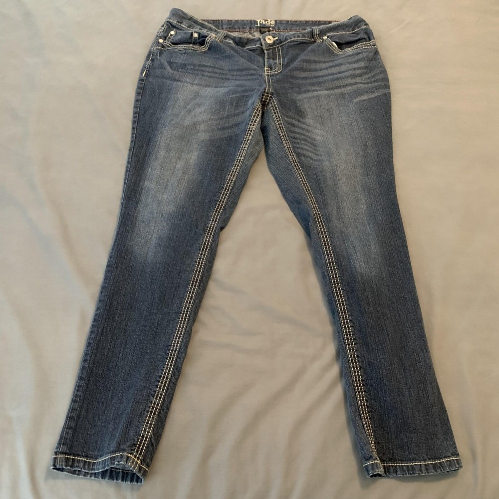 Jade Jeans Womens Jeans 20 Blue Denim Straight Leg‎ Contrast Stitch Mid Rise